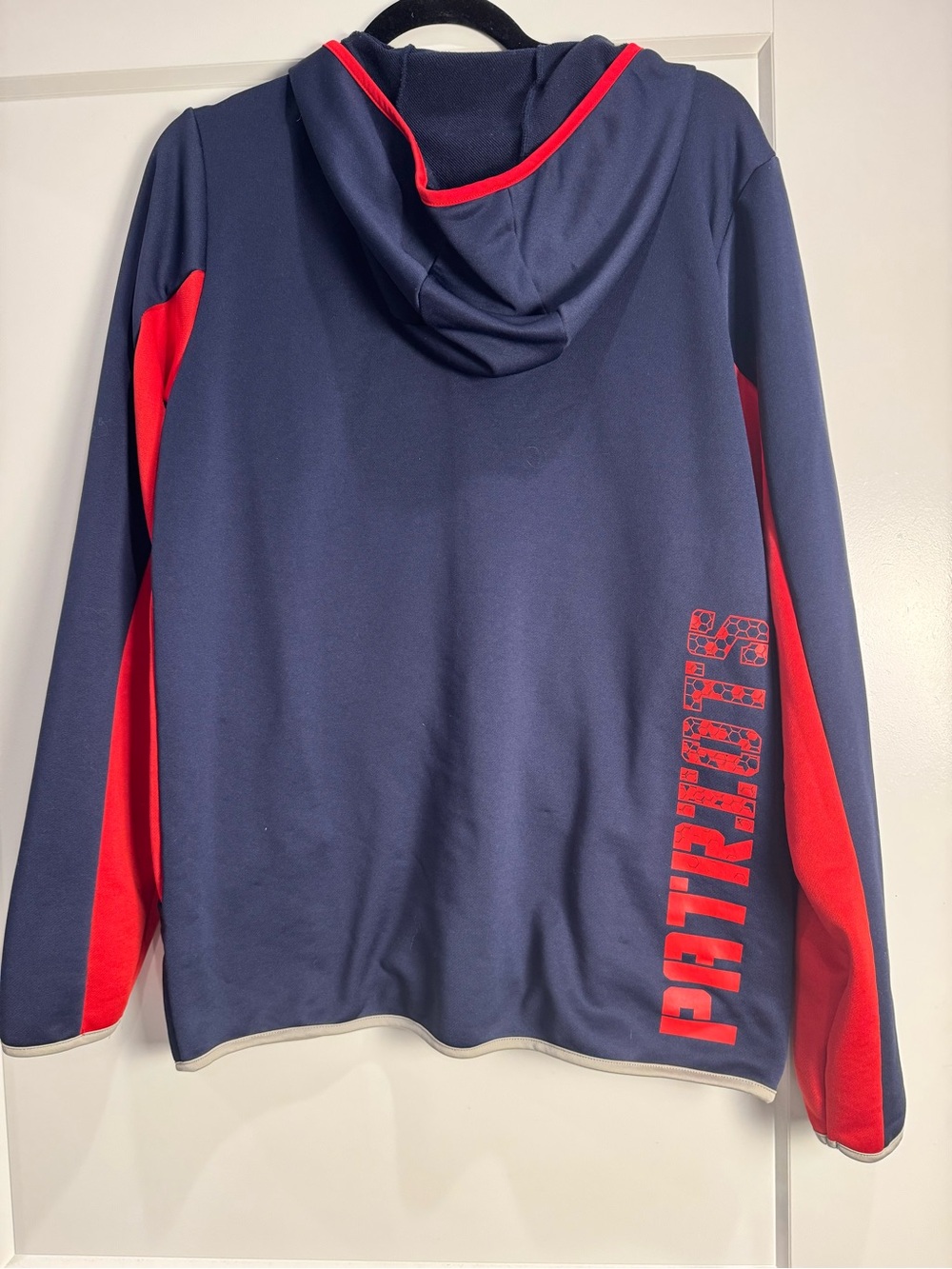 New England Patriots NFL Navy & Red Zip Hoodie youth full zip - Picture 2 of 5